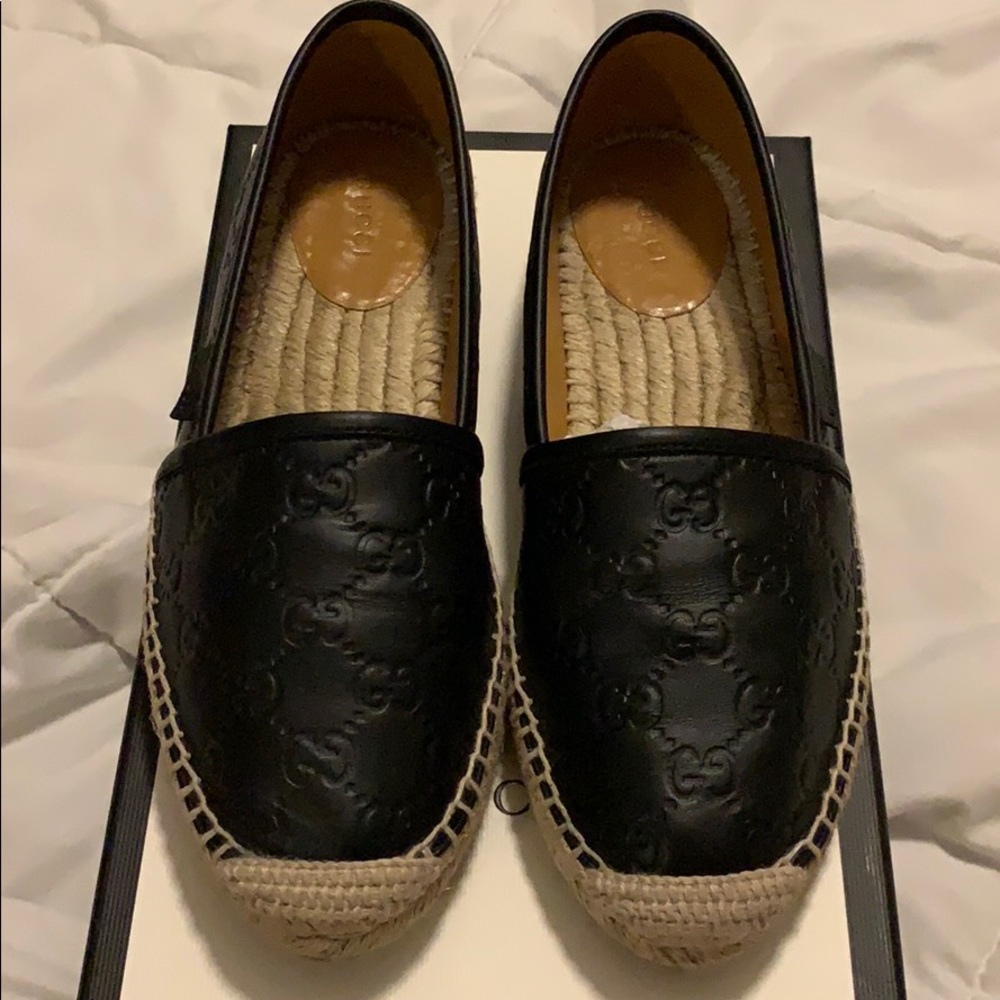 Black Gucci Signature Espadrilles - Picture 6 of 7